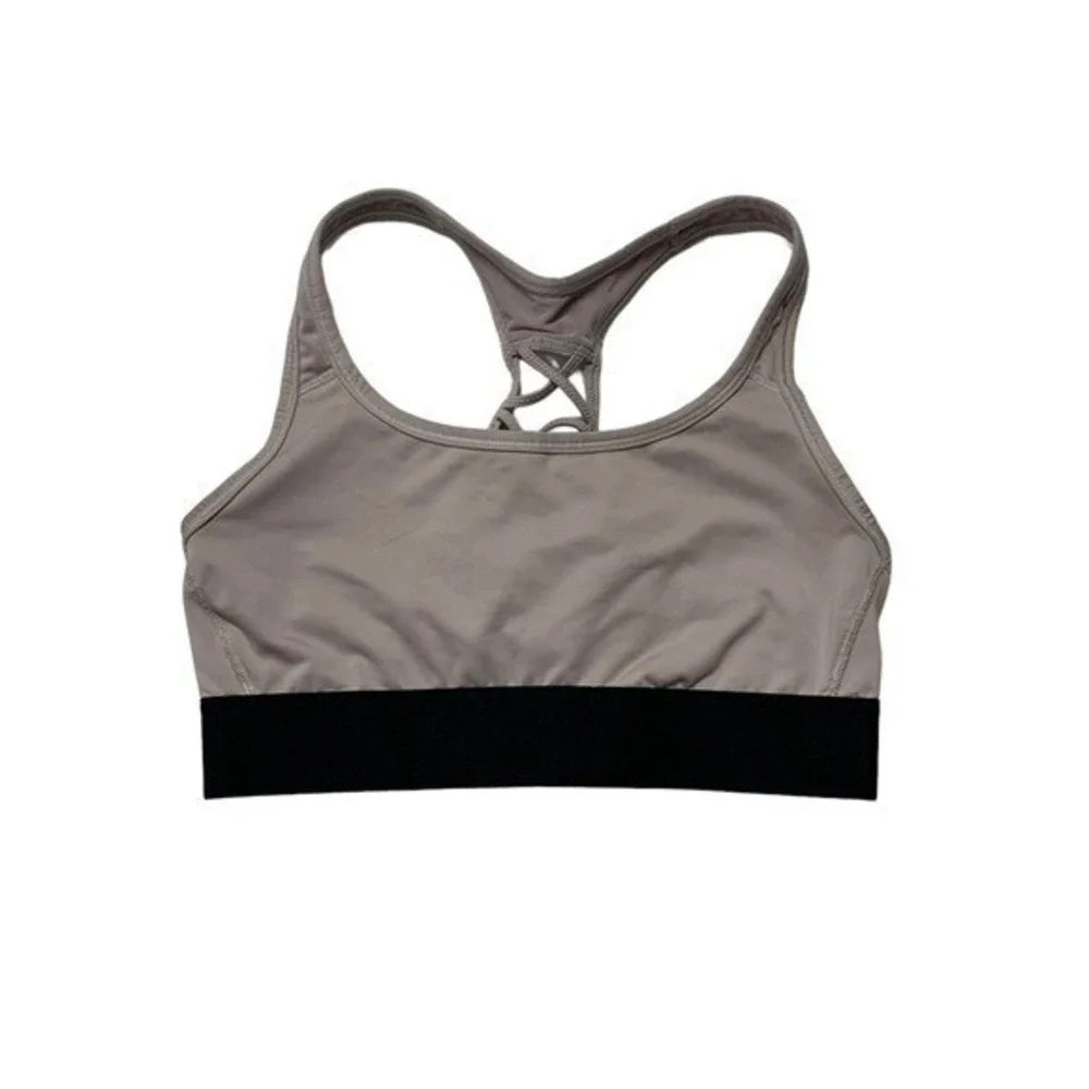 Victoria Sport Grey Racerback Sports Bra Mesh Detail Supportive Activewear Small